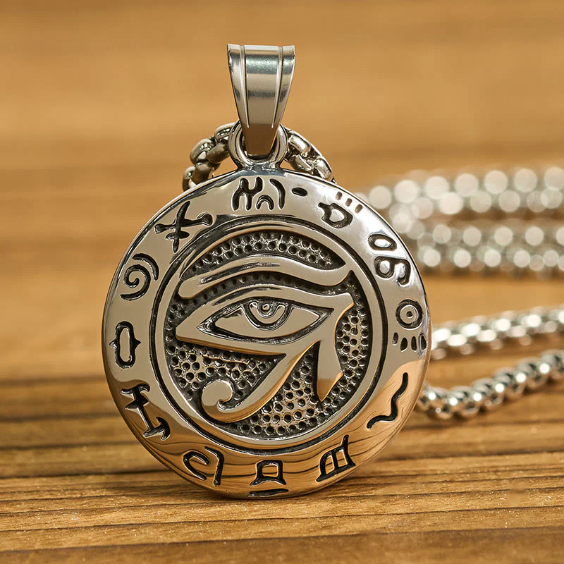 Collana con ciondolo in acciaio al titanio e Buddha Stones contro il malocchio - Image 3