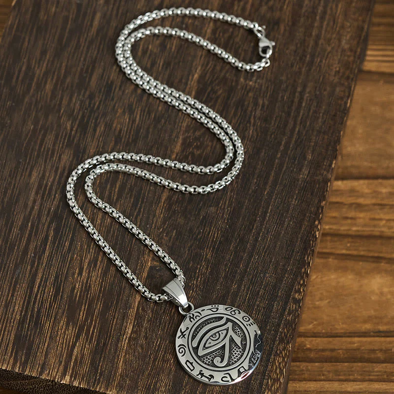 Collana con ciondolo in acciaio al titanio e Buddha Stones contro il malocchio - Image 5