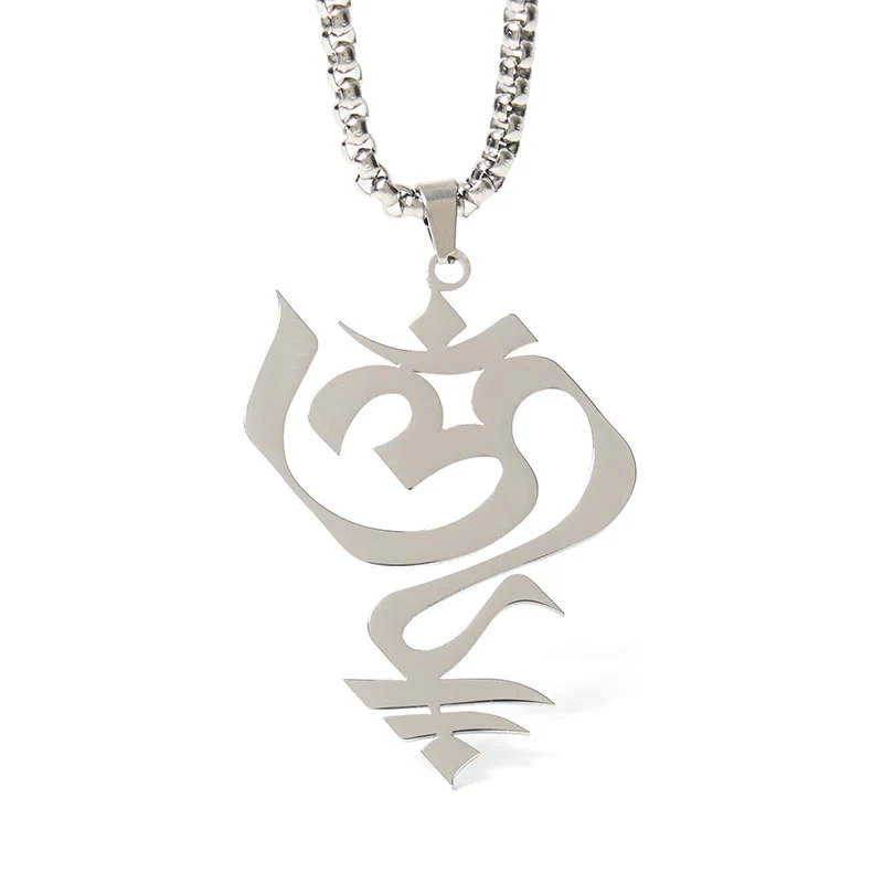 Collana con ciondolo in acciaio inossidabile con simbolo OM vintage Buddha Stones - Image 13