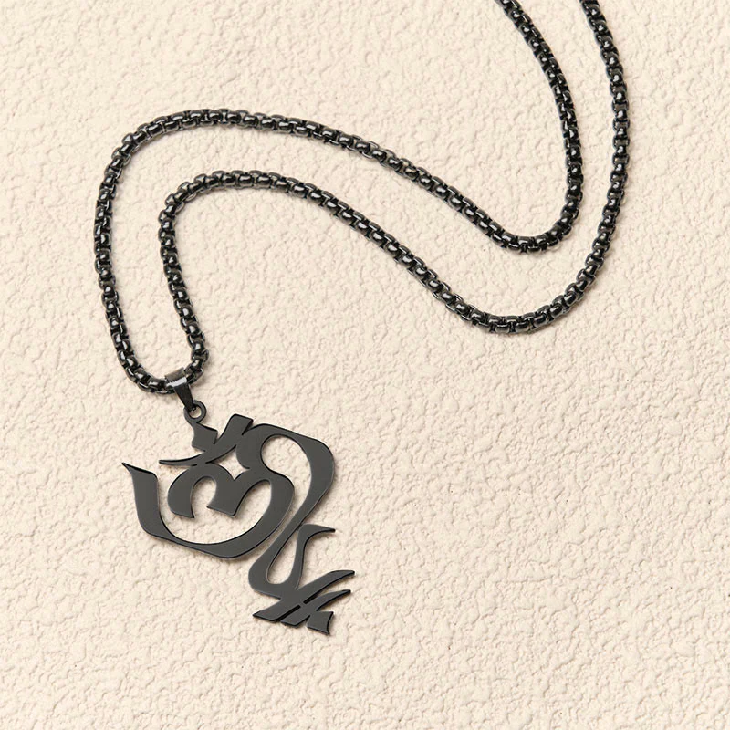 Collana con ciondolo in acciaio inossidabile con simbolo OM vintage Buddha Stones - Image 16