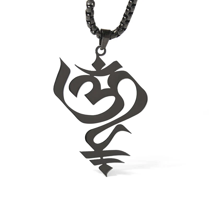 Collana con ciondolo in acciaio inossidabile con simbolo OM vintage Buddha Stones - Image 19