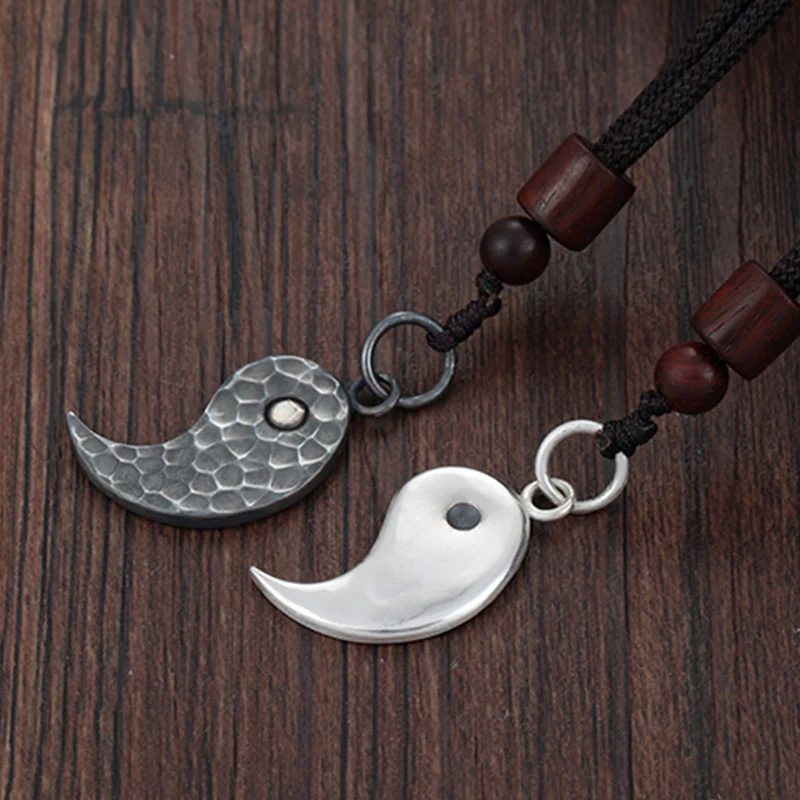 Collana con ciondolo in argento sterling 990 Buddha Stones, equilibrio Yin Yang e armonia - Image 3
