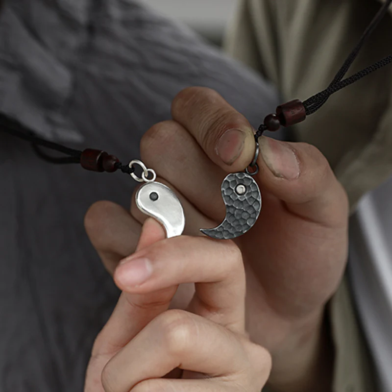 Collana con ciondolo in argento sterling 990 Buddha Stones, equilibrio Yin Yang e armonia - Image 4