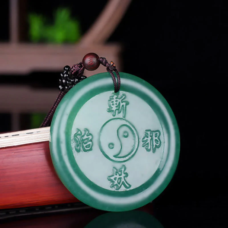 Collana con ciondolo in avventurina verde e Buddha Stones, simbolo dell'equilibrio Yin Yang - Image 3