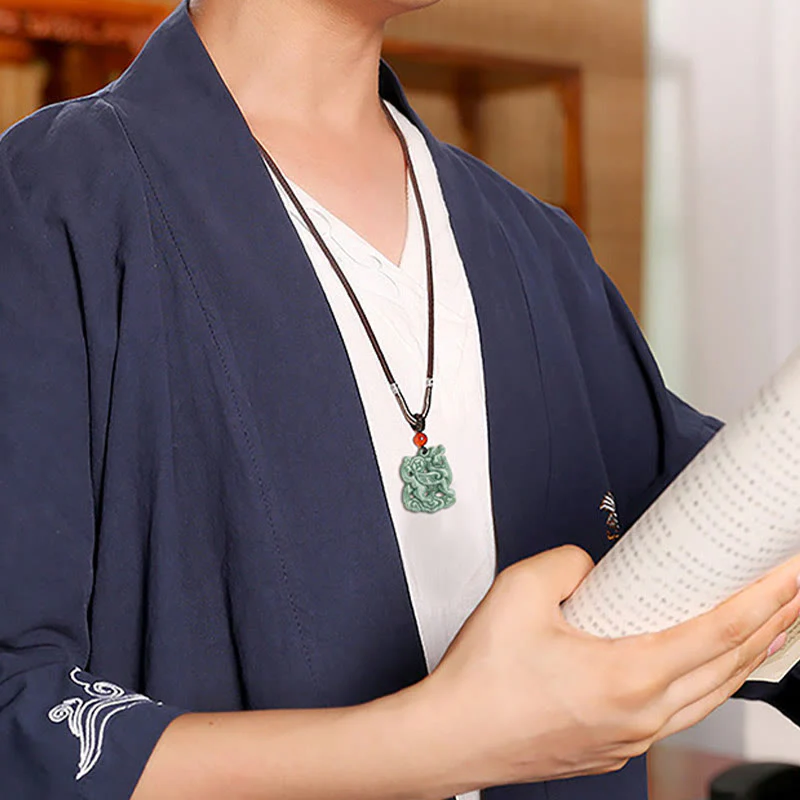 Collana con ciondolo in corda di giada PiXiu con Buddha Stones e fortuna - Image 9