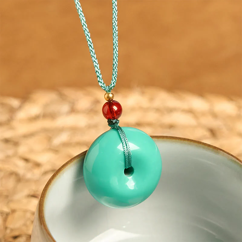Collana con ciondolo in corda e fibbia della pace turchese Buddha Stones - Image 2