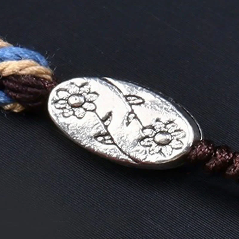 Collana con ciondolo in corda intrecciata con perline Dzi tibetane a nove occhi Buddha Stones - Image 5