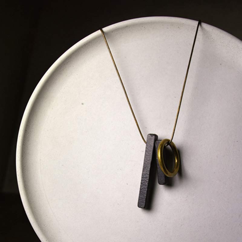 Collana con ciondolo in legno di ebano e cerchio zen Buddha Stones , illuminazione - Image 2