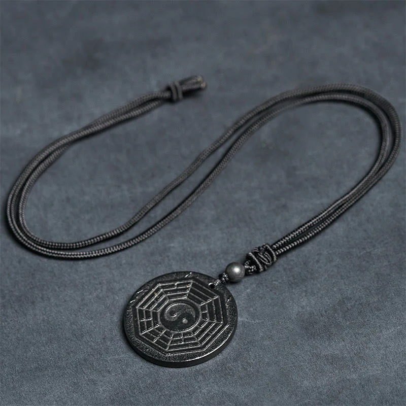 Collana con ciondolo in pietra di shungite autentica con protezione Bagua Yin Yang Buddha Stones - Image 11