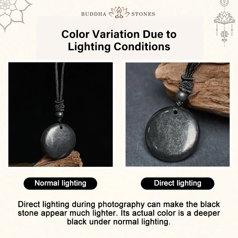 Collana con ciondolo in pietra di shungite autentica, forma geometrica rotonda, forza interiore, Buddha Stones - Image 5