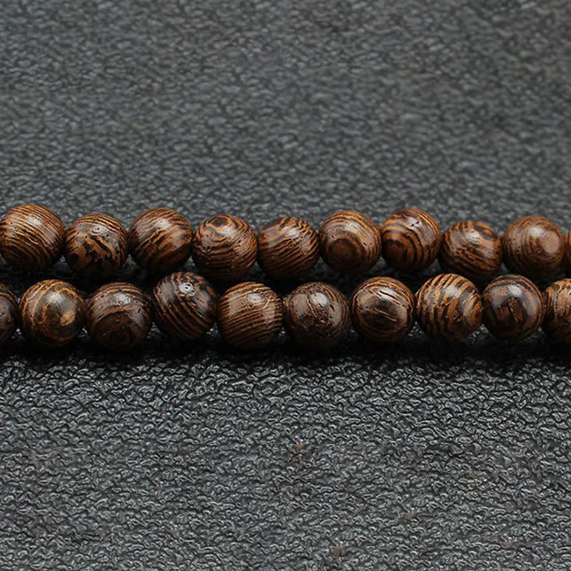Collana con ciondolo in pietra turchese, pietra di legno di wenge, protezione e calma Buddha Stones - Image 4