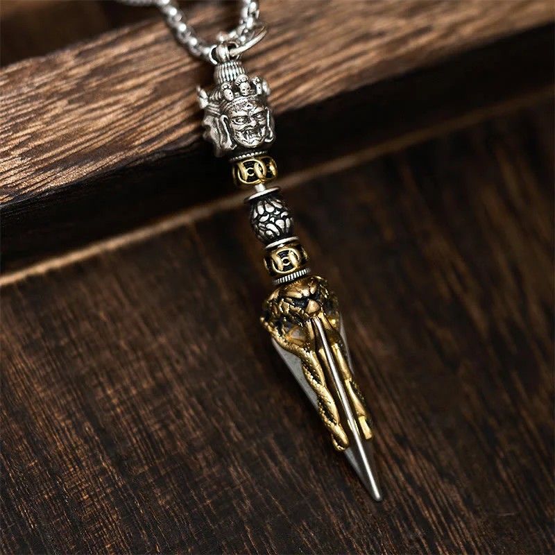 Collana con ciondolo in rame con potere spirituale curativo, Buddha Stones tibetane Vajra Vajrakila