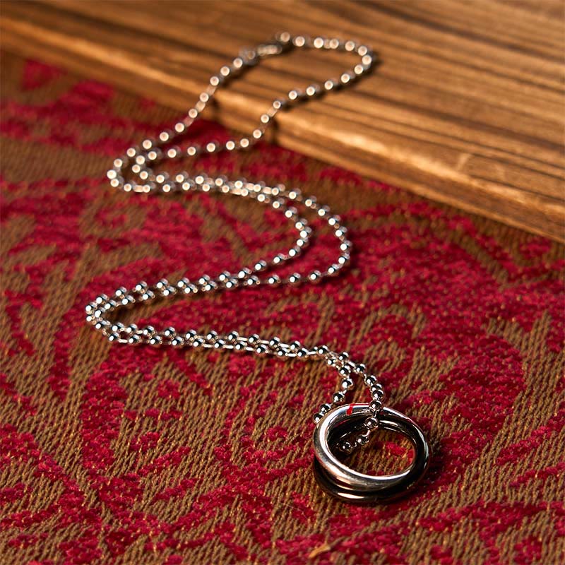 Collana con ciondolo portafortuna del Grande Carro con Buddha Stones in rame Qiankun Hoop - Image 7