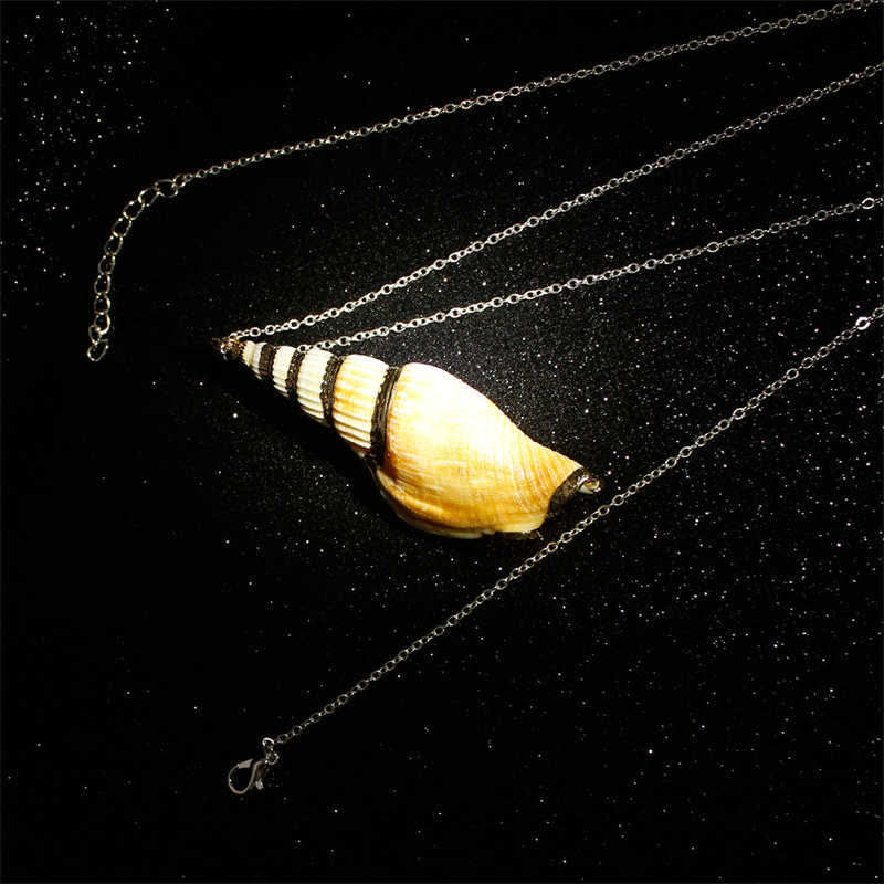 Collana con ciondolo portafortuna in conchiglia naturale Shankha Conch Shell - Image 10