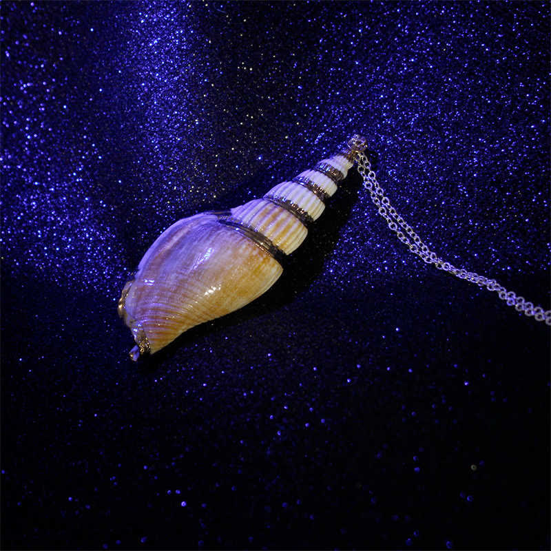 Collana con ciondolo portafortuna in conchiglia naturale Shankha Conch Shell - Image 13