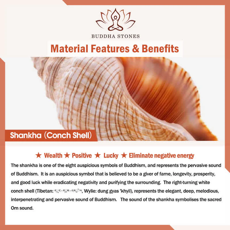 Collana con ciondolo portafortuna in conchiglia naturale Shankha Conch Shell - Image 22
