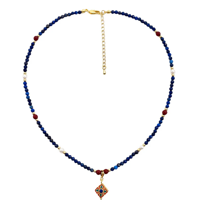 Collana con ciondolo positivo in perle di lapislazzuli e Buddha Stones - Image 8