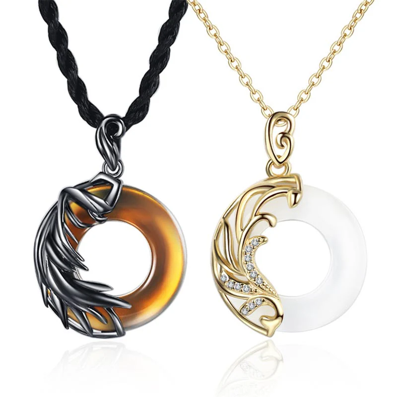 Collana con ciondolo rotondo da meditazione in ossidiana e calcedonio Buddha Stones