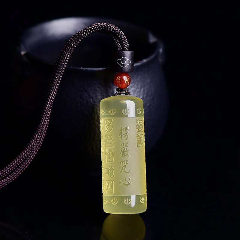 Collana con ciondolo "Sutra del cuore" in citrino, felicità e forza