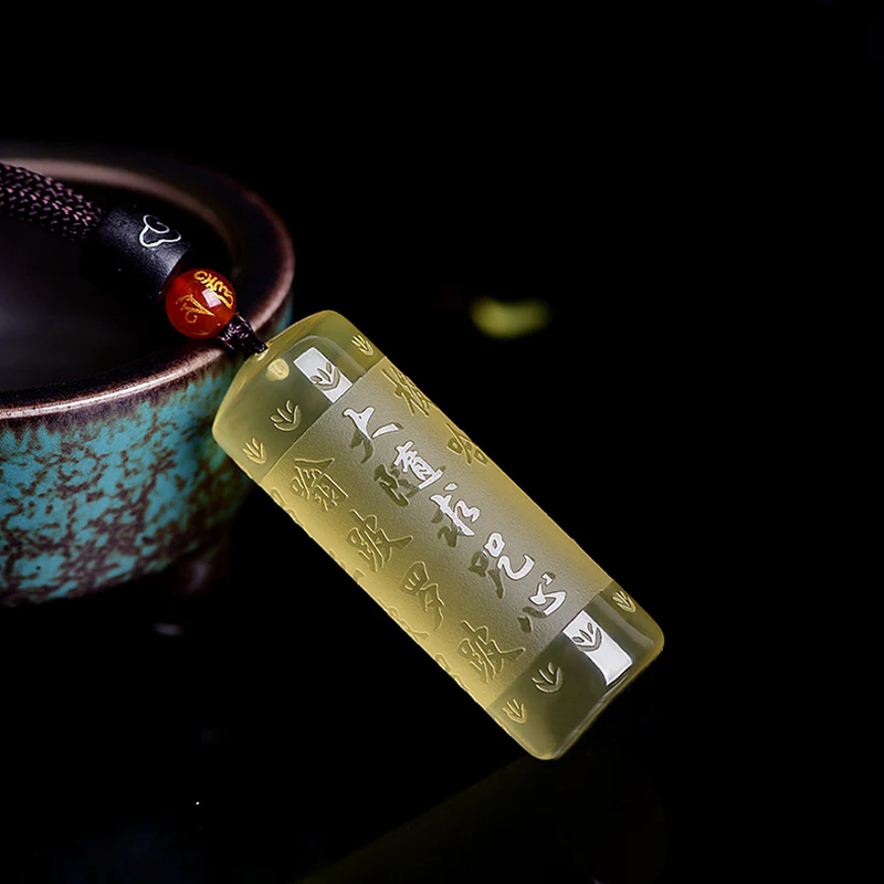 Collana con ciondolo "Sutra del cuore" in citrino, felicità e forza - Image 14