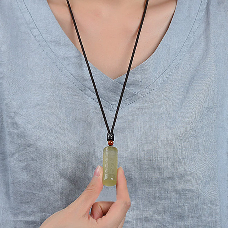 Collana con ciondolo "Sutra del cuore" in citrino, felicità e forza - Image 8