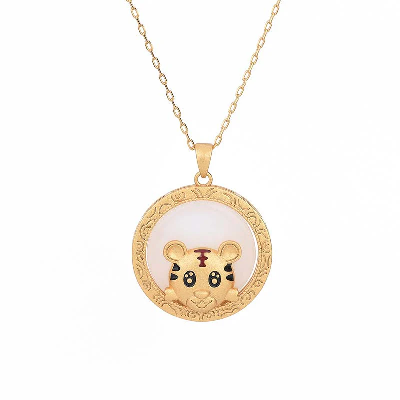 Collana di giada bianca della benedizione dell'anno della tigre - Image 5