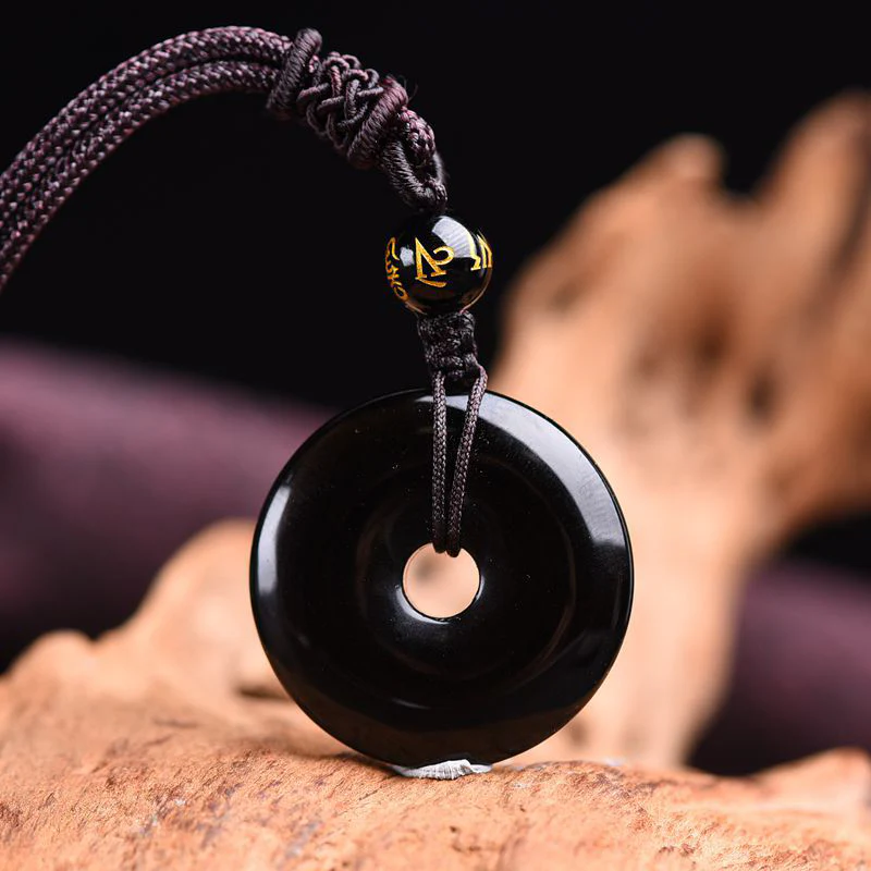 Collana di protezione in ossidiana tibetana Buddha Stones - Image 2