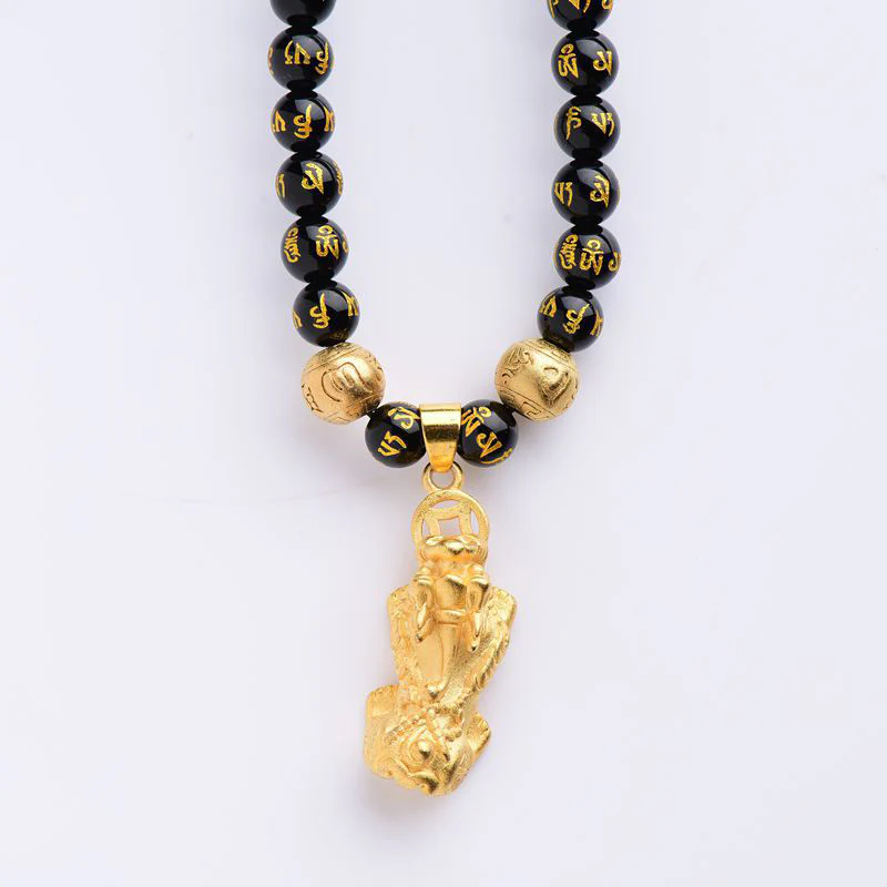 Collana di ricchezza PiXiu in ossidiana FengShui - Image 3