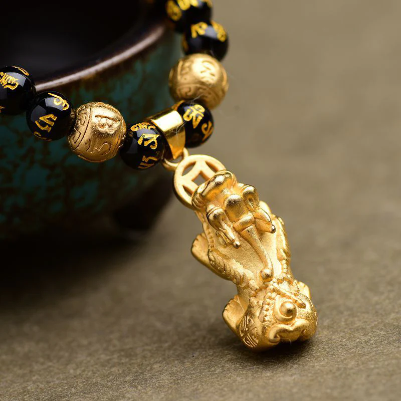 Collana di ricchezza PiXiu in ossidiana FengShui - Image 4