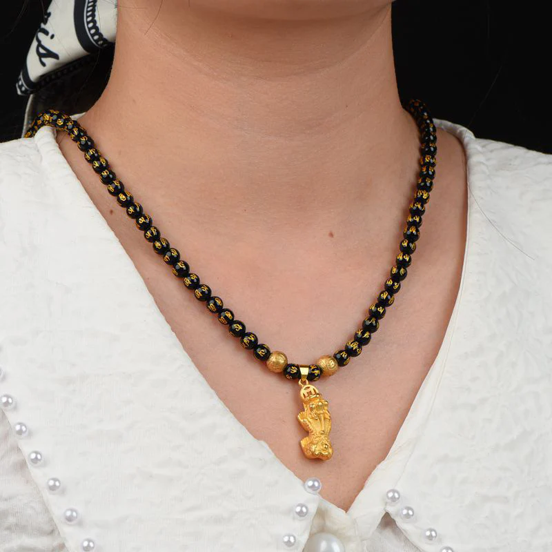 Collana di ricchezza PiXiu in ossidiana FengShui - Image 5