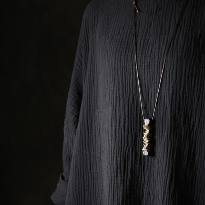 Collana con ciondolo a forma di bilancia, pace e Buddha Stones, Tibet, ebano, ottone. - Image 12