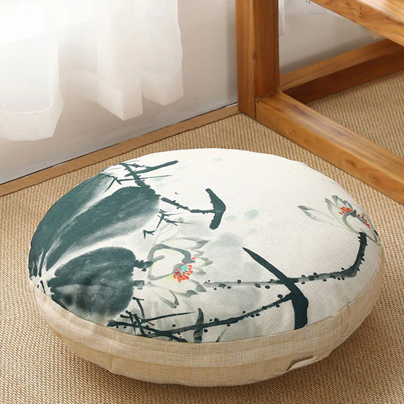 Cuscino per seduta da meditazione in lino con motivo semplice Buddha Stones e loto, decorazione per la casa e il soggiorno - Image 33