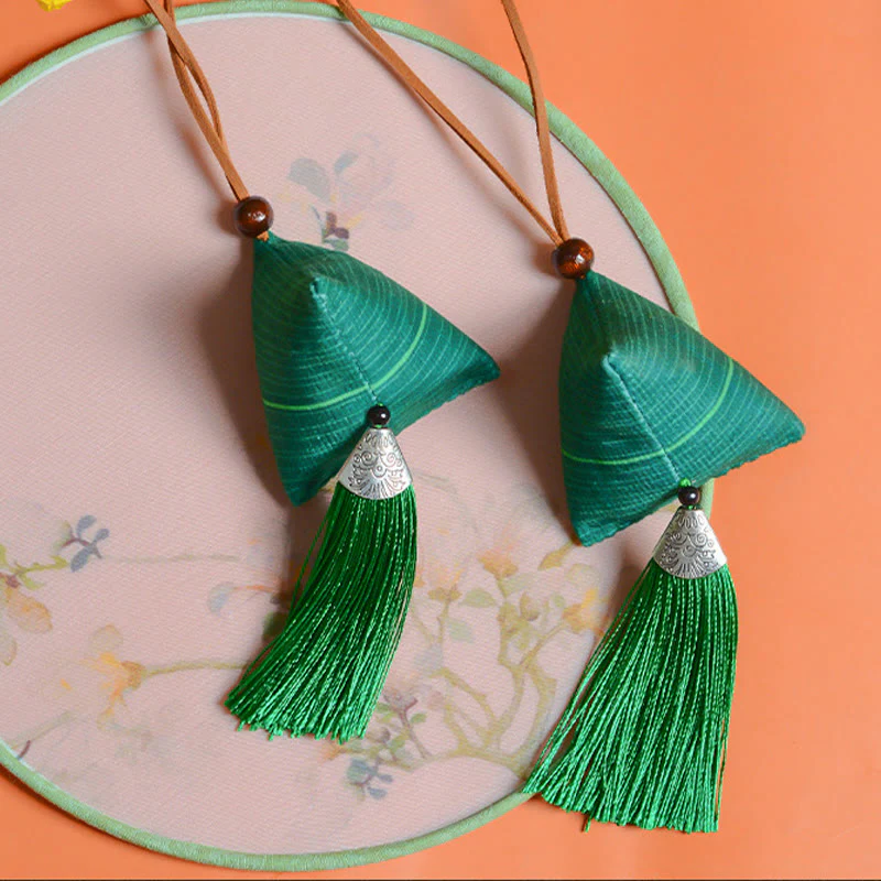 Decorazione appesa con nappa di protezione del sacchetto del modello Zongzi del festival delle barche drago Buddha Stones - Image 2