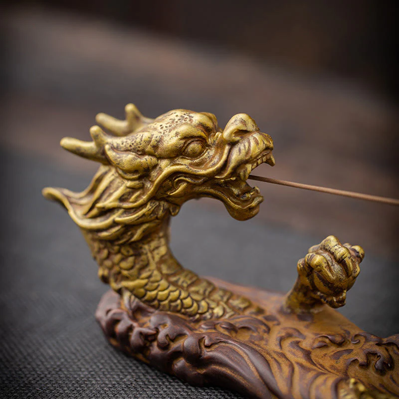 Decorazione bruciatore di incenso in ceramica con bastoncino di protezione del drago Buddha Stones - Image 5