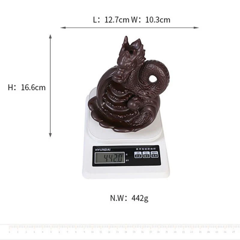 Decorazione bruciatore di incenso in ceramica con motivo a drago - Image 11