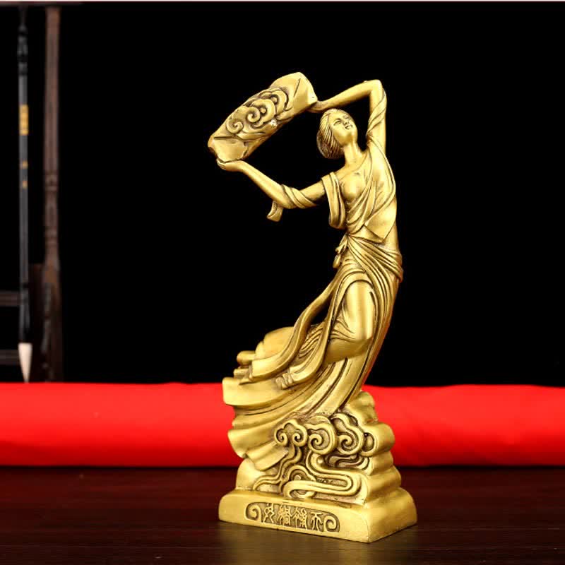 Decorazione della statua in rame del Bodhisattva Nuwa che ripara il cielo - Image 2
