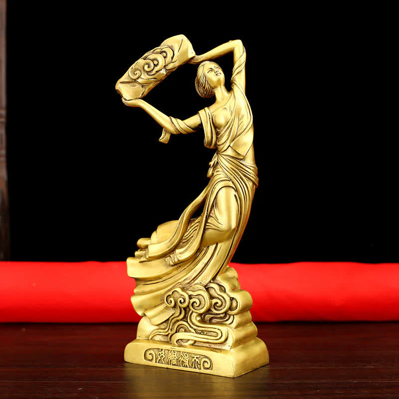 Decorazione della statua in rame del Bodhisattva Nuwa che ripara il cielo - Image 5