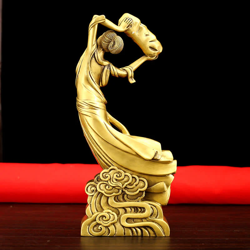 Decorazione della statua in rame del Bodhisattva Nuwa che ripara il cielo - Image 7