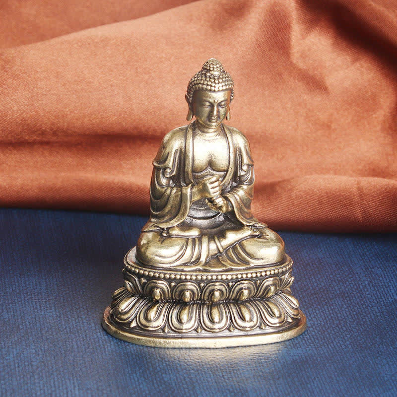 Decorazione della statua in rame della serenità del Buddha Tathagata - Image 3