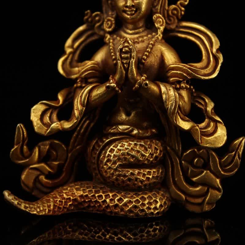Decorazione della statua in rame di protezione del Bodhisattva Nagarjuna - Image 10