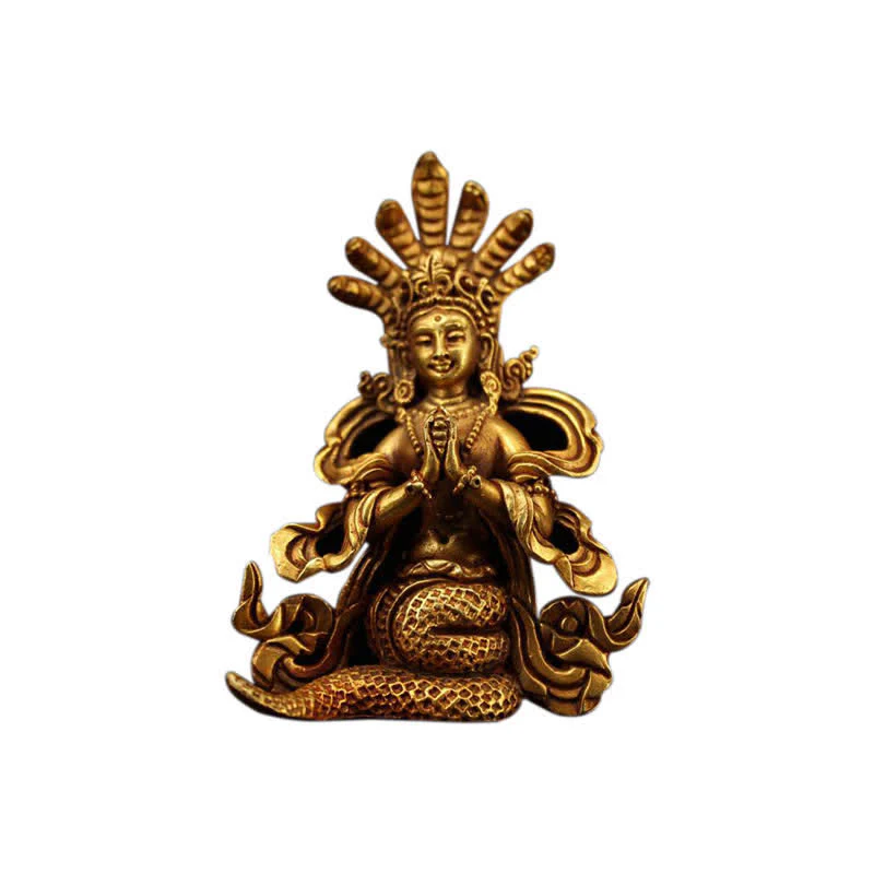 Decorazione della statua in rame di protezione del Bodhisattva Nagarjuna - Image 12
