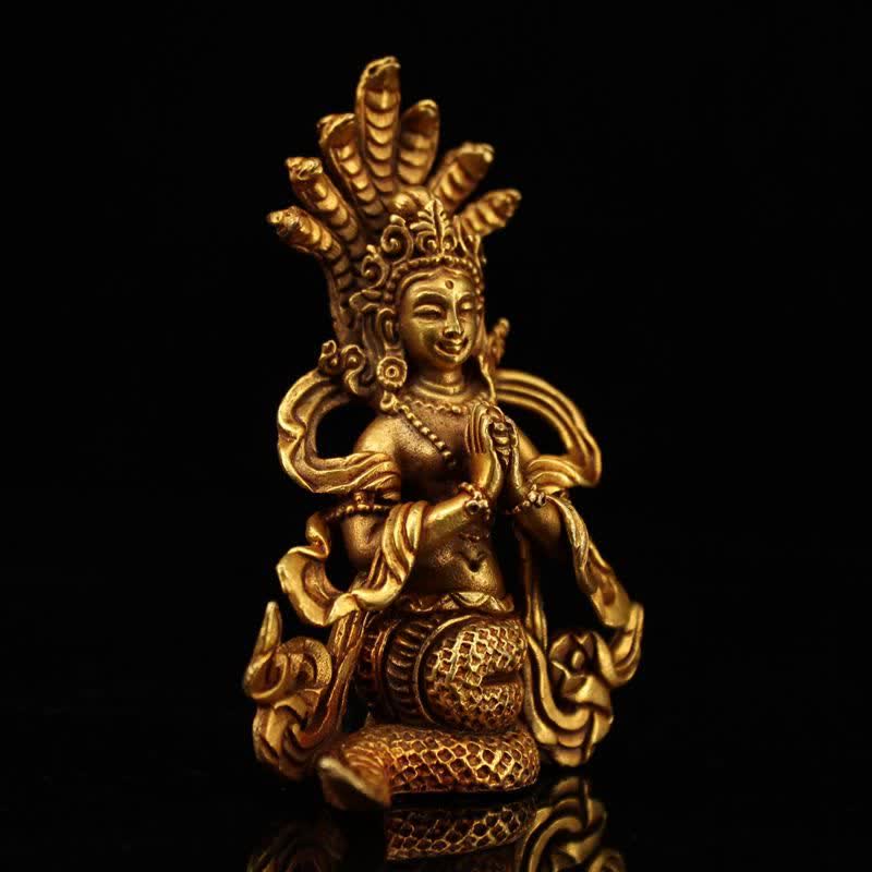Decorazione della statua in rame di protezione del Bodhisattva Nagarjuna - Image 2