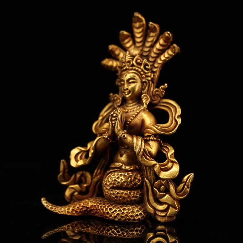 Decorazione della statua in rame di protezione del Bodhisattva Nagarjuna - Image 3