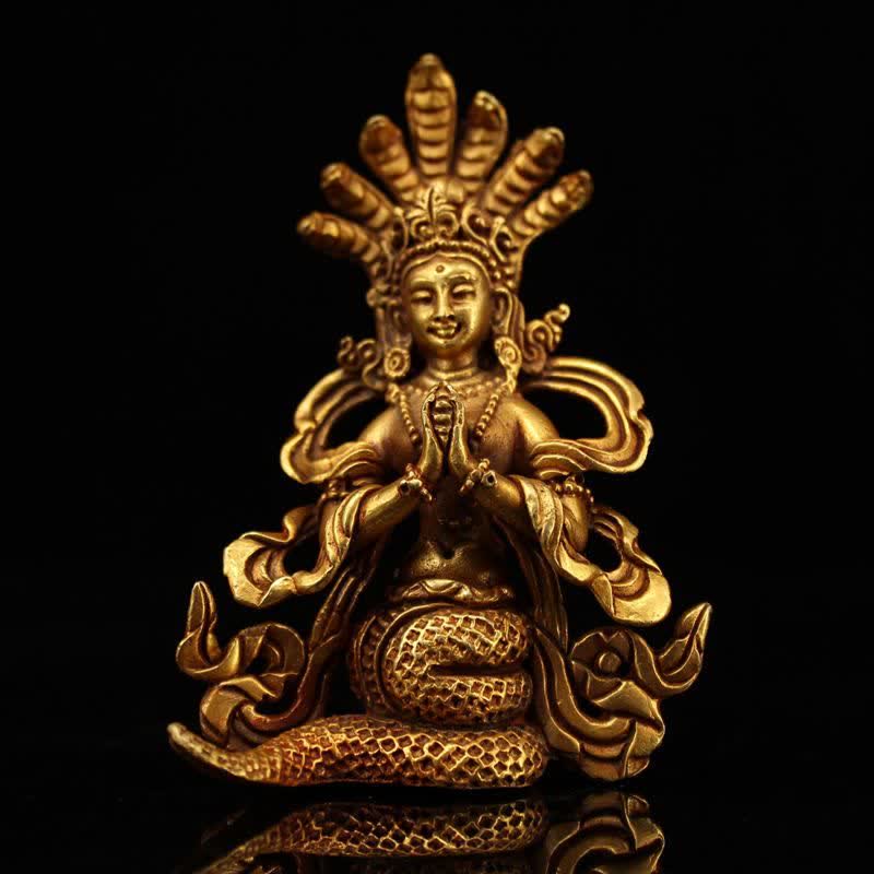 Decorazione della statua in rame di protezione del Bodhisattva Nagarjuna - Image 7