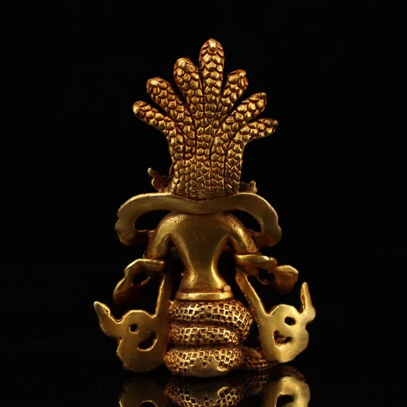 Decorazione della statua in rame di protezione del Bodhisattva Nagarjuna - Image 8