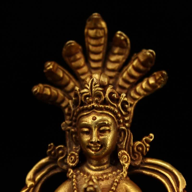 Decorazione della statua in rame di protezione del Bodhisattva Nagarjuna - Image 9