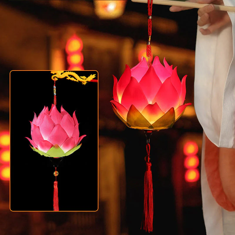 Decorazione lampada lanterna drago fiore di loto fai da Buddha Stones - Image 14