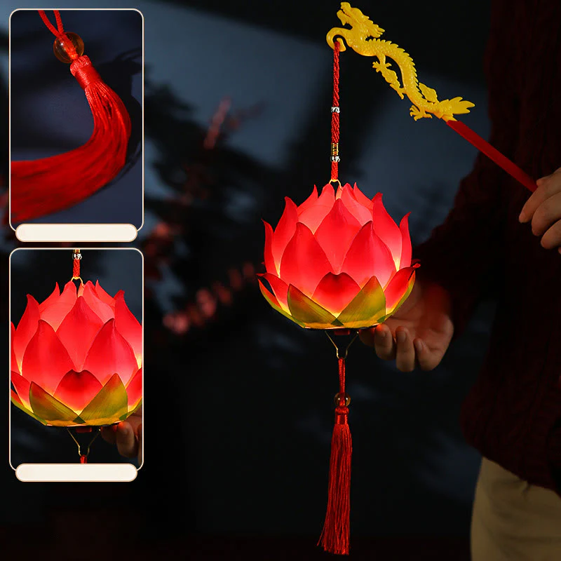 Decorazione lampada lanterna drago fiore di loto fai da Buddha Stones - Image 16