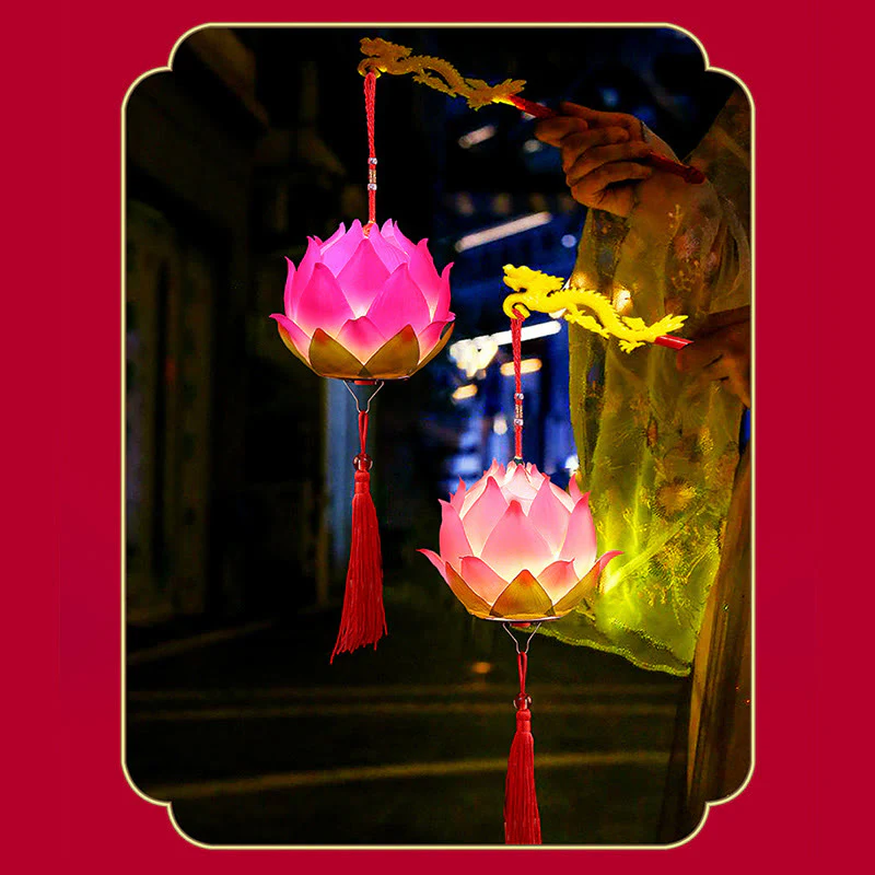 Decorazione lampada lanterna drago fiore di loto fai da Buddha Stones - Image 17