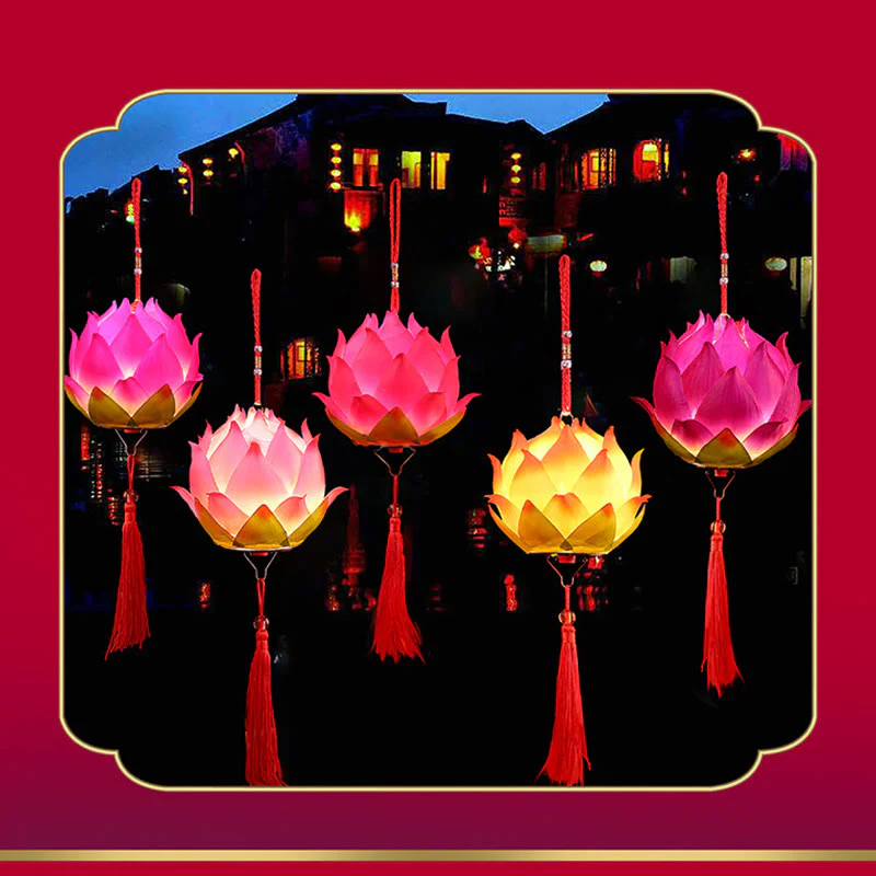 Decorazione lampada lanterna drago fiore di loto fai da Buddha Stones - Image 27